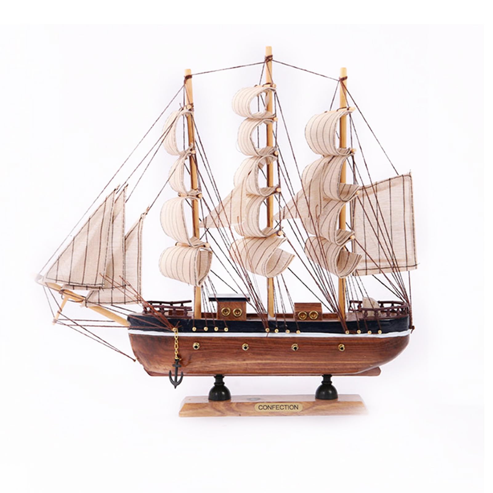 Modello di barca a vela, decorazione marittima, decorazione marittima, 34 cm, per scrivania, ufficio, soggiorno, camera da letto, ufficio (30 cm)