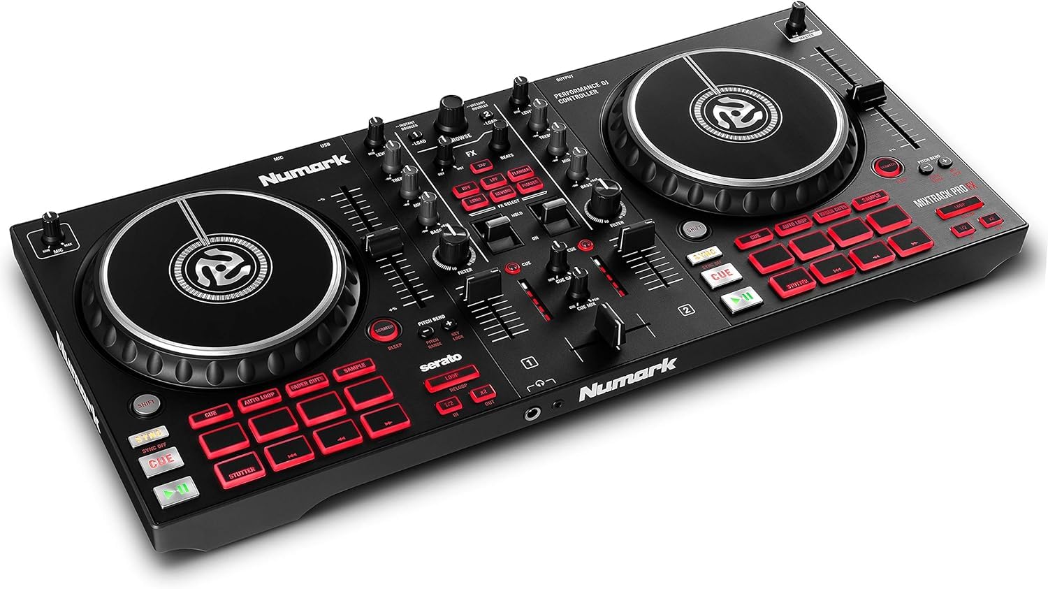 Numark DJ Komplettset - Mixtrack Pro FX 2 Deck Dj-Controller für Serato + HF125 professioneller Kopfhörer