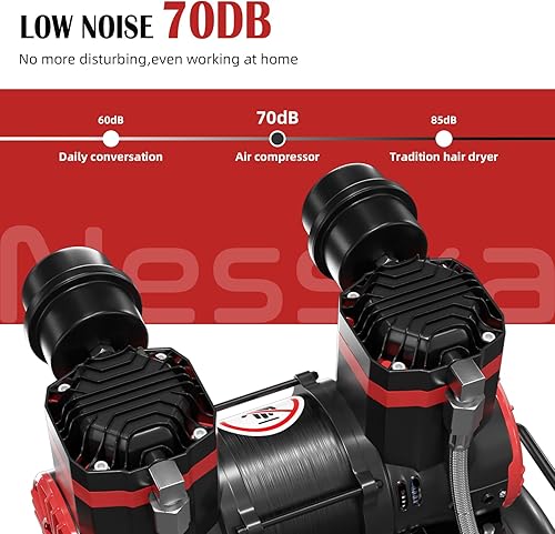 Miniatura 6 de Compresor de aire portátil de 10 galones, 2HP 8.76 CFM@115PSI 70dB Compresor de aire ultra silencioso sin aceite para reparación de automóviles