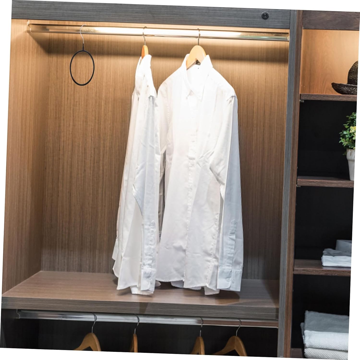 8pcs Black Circle Scarf Hangers for Closet Storage Organizer