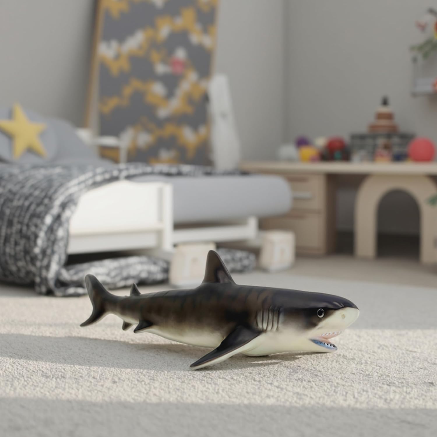 Gemini&Genius Sea Animal Tiger Whale Action Figure Soft Rubber Swimming Pool Bathtub Toys, Realistic Ocean Animals Orcas Educational and Role Play Toys for Kids and Collectors - Image 6