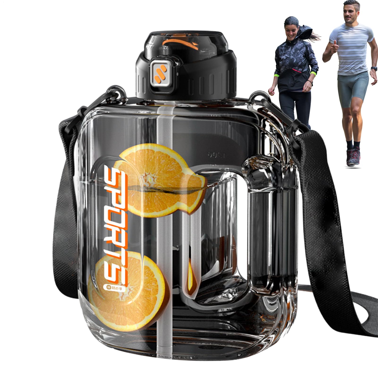 Botella de agua para gimnasio de 1500 ml portátil y hermética para camping y deportes de exterior