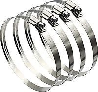 Vista 9 de 4 abrazaderas de conducto de acero inoxidable 304 ajustables de 2.5 pulgadas, abrazadera de tubo, abrazadera de conducto de aire, abrazaderas