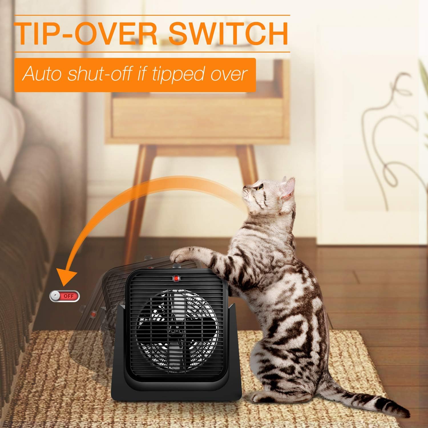 TRUSTECH 2 in 1 Cooler & Heater - Desk Electric Small Cooling and Heating Fan Combo W/Tip Over & Overheat Protection, Desktop for Indoor Use Home Room Office Bedroom Room Personal