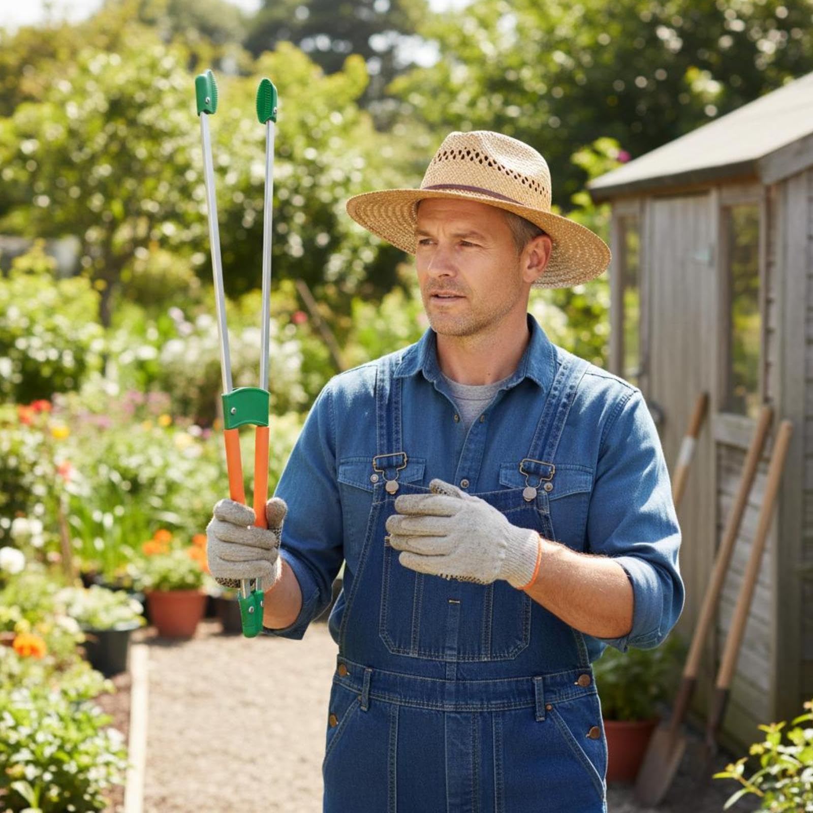Pinza, Pinza de Mano, Ayuda para Levantar Objetos, Ayuda para Recoger Residuos, Mango Cómodo de Acero Inoxidable para Uso Doméstico, Jardín Y áreas Pú, 90cm