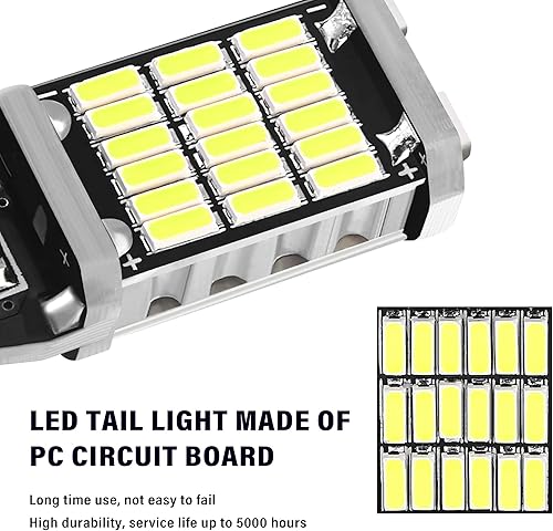 Miniatura 4 de 4 bombillas LED de marcha atrás para automóvil, bombilla LED T15 súper brillante con chipsets 45SMD-4014 sin errores para bombilla de freno y luces