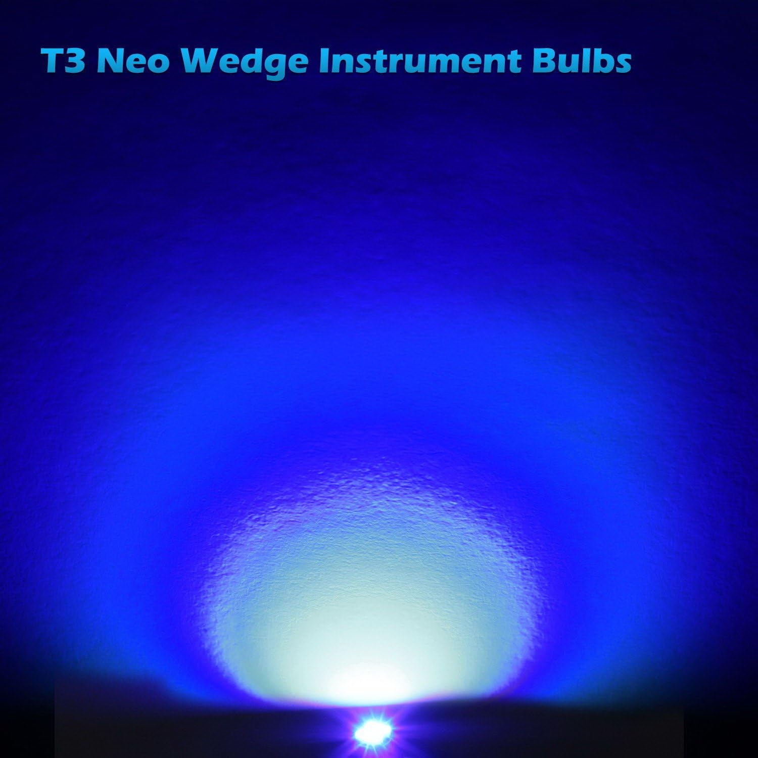 Partsam 10PCS Blue T3 Neo Wedge Instrument Panel LED Light Gauge Cluster Indicator Bulbs