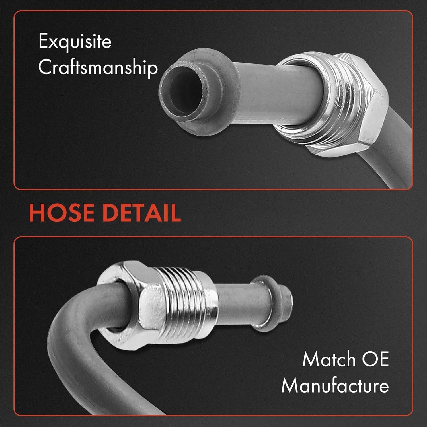 A-Premium Power Steering Pressure Hose Line Assembly Compatible with Chevrolet Silverado 1500/1500 HD 2500 HD 3500 & GMC Sierra, 6.0L 8.1L, with O-ring, Pump To Hydraulic Brake Booster