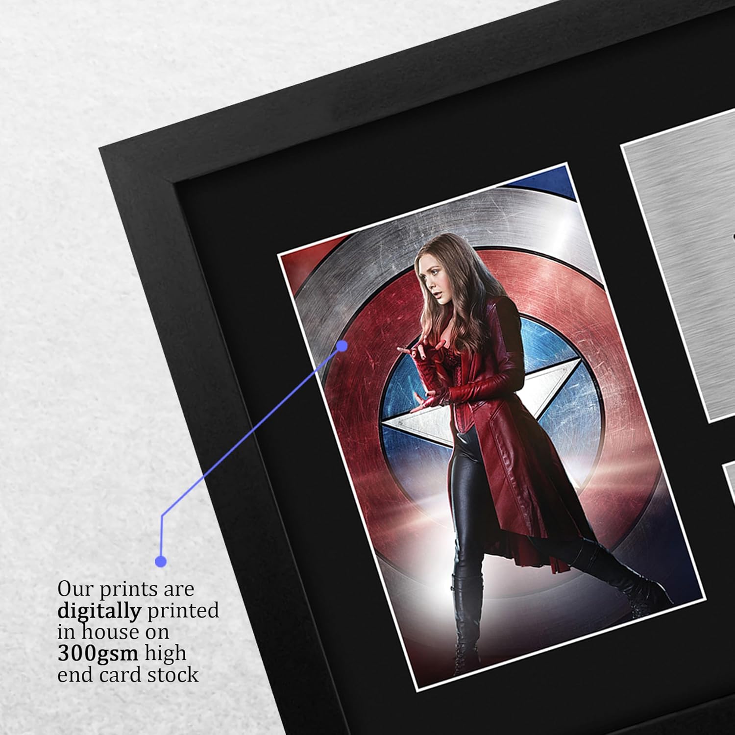HWC Trading Elizabeth Olsen WandaVision Scarlet Witch Framed Gifts Printed Signed Autograph Picture for TV Show Fans - US Letter Size
