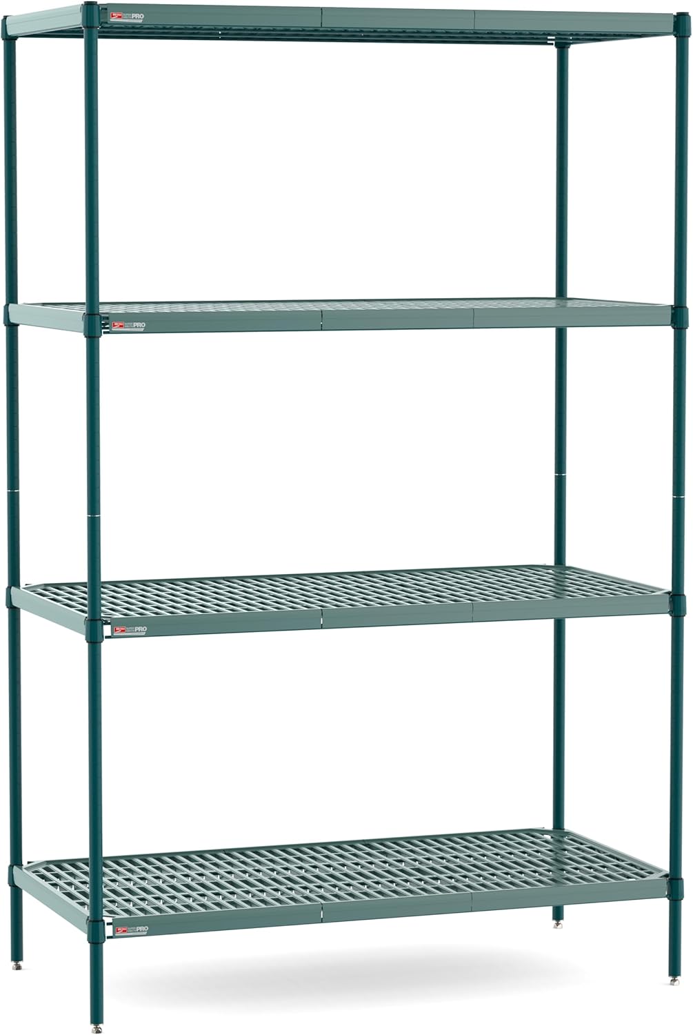 Metro Super Erecta Pro Shelving Unit with Metroseal Green Epoxy, Microban, Removable Plastic Shelf Mats - Wire Shelving for Restaurants, and More - 24” W x 48” L x 74.5” H - NSF Certified
