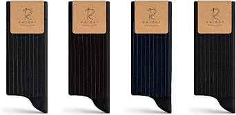 RAFRAY Bamboo Viscose Dress Socks Classic Designs Mens Premium Crew Socks in Gift Box, 4 Pairs, Size US Mens 7-11