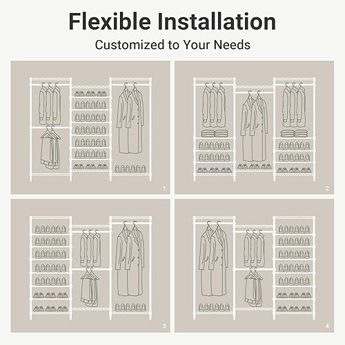 Miniatura 5 de VIPEK S3 - Perchero independiente resistente para ropa, estante de ropa de 6 niveles, estantes para zapatos, organizador de almacenamiento para