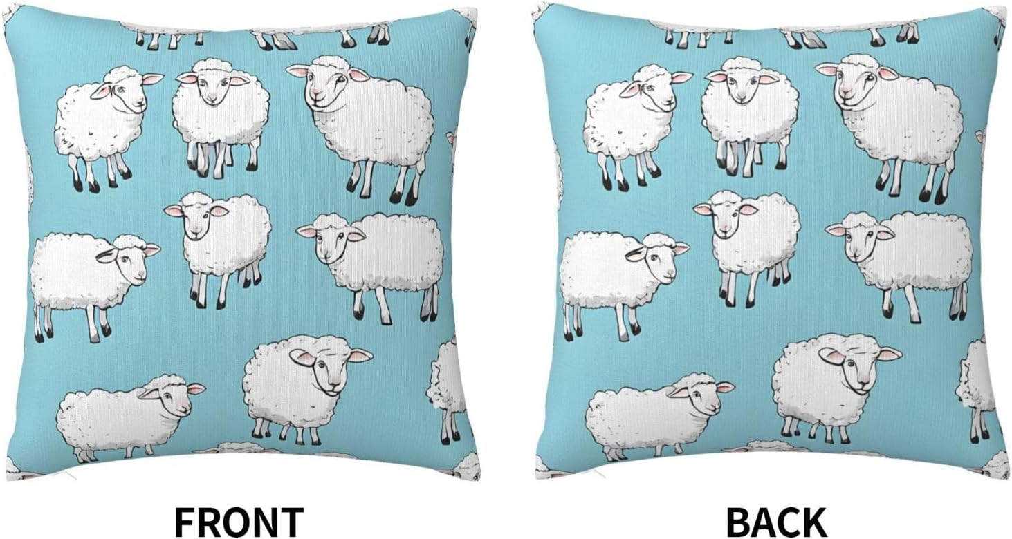 Cute Cartoon Sheepsoft Plush Sofa Cushion Cover with Hidden Zipper, Suitable for Sofas, Bedrooms, and Office Chairs