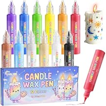 Candle Wax Pen, 12 Vibrant Colors Candle Wax Pen Set,Non-Toxic,Easy to Use,Beginner-Friendly for Festival, Birthday Decorating, Blessing Writing & More DIY Crafts30ml/1oz*12 12