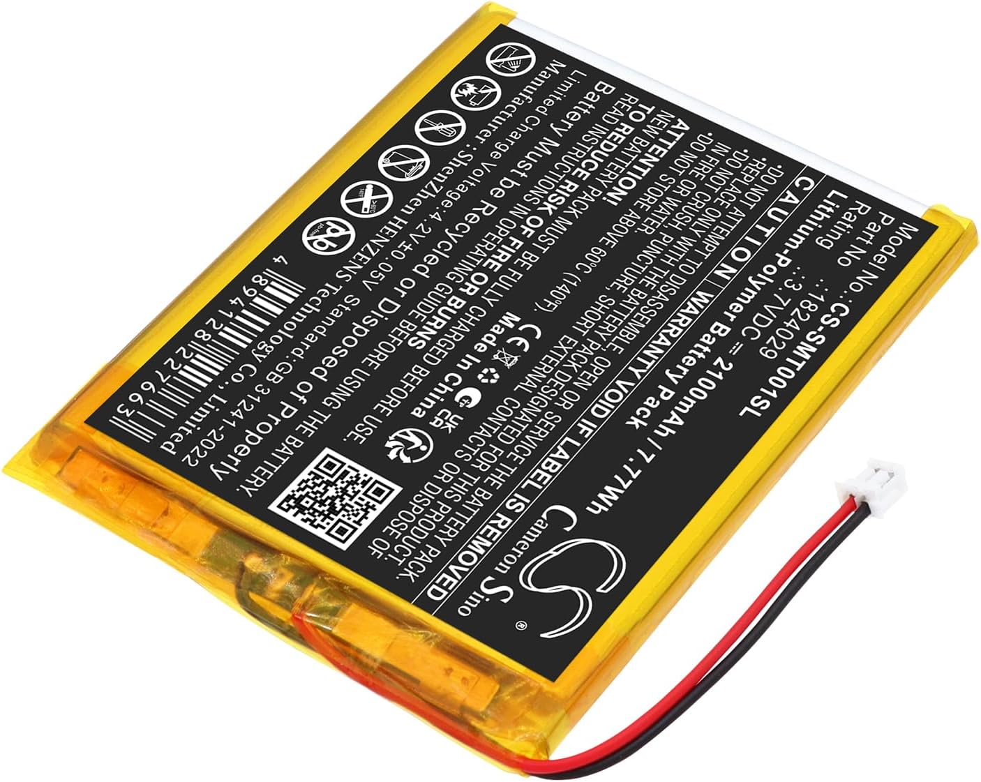 Battery for Somfy 1824029,Tahoma Pad io,Tahomi Pad io PN: 18024029,1824029 2100mAh