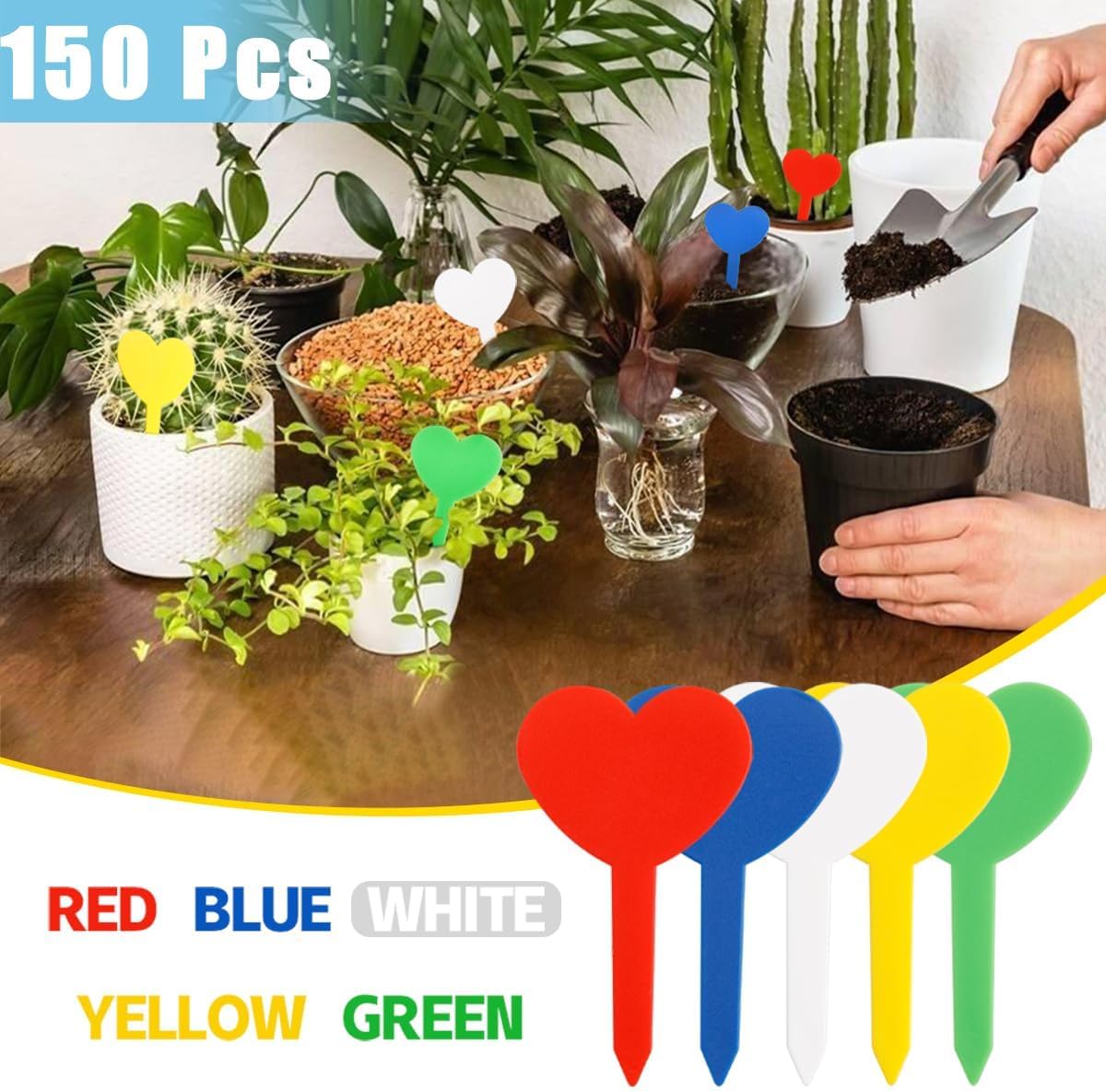 150 Pcs Plastic Plant Label Stakes, Waterproof Garden Markers Reusable Plant Garden Tags for Seed Potted Herb Flower Vegetable, 3.23×1.81 in - Image 5