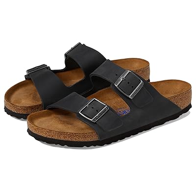Birkenstock Arizona Soft Footbed Oiled Leather (Unisex) Sandals Black Oiled Leather