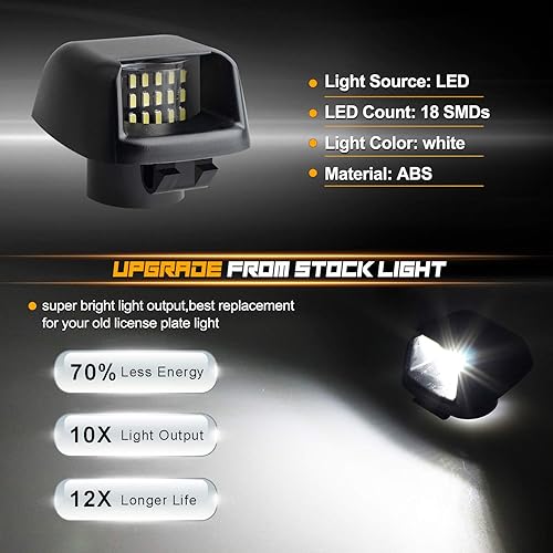 Miniatura 2 de RUXIFEY Luces LED para matrícula, reemplazo de la lente de la lámpara trasera, compatible con Frontier Titan Xterra Armada Suzuki Equator