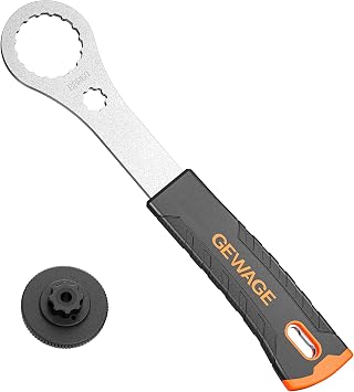 GEWAGE Bicycle Bottom Bracket Tool - Bottom Bracket Removal Install Tool Compatible with Shimano Hollowtech II/BB9000, BBR60,12X46MM - BB Remover with Crank Cap Wrench