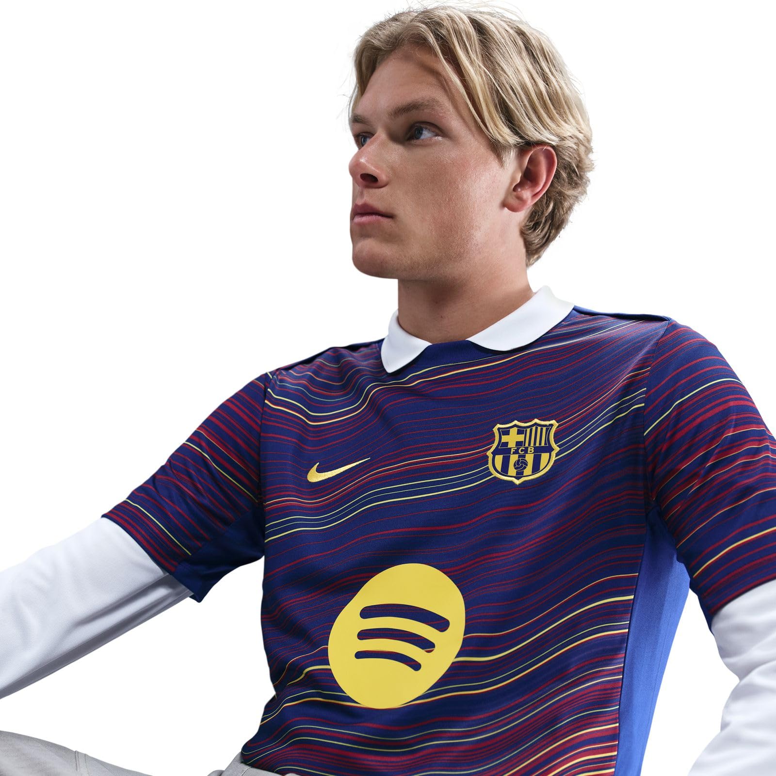 Nike FC Barcelona Academy PRO Home Nike Dri-Fit Kurzärmeliges Pre-Match-fußballoberteil für Herren Maglietta Pre-Match Uomo