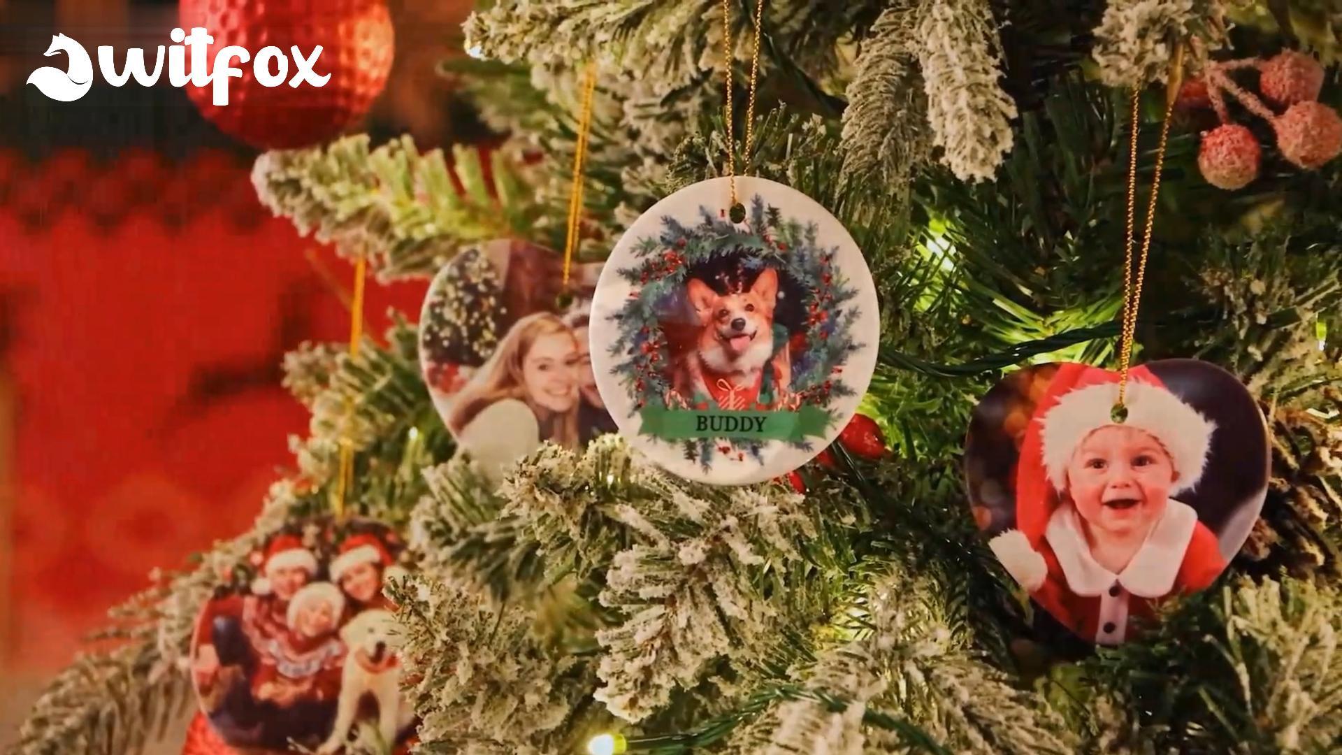 Witfox Boule De Noël Personnalisable Avec Photo - 2023 Décorations Du