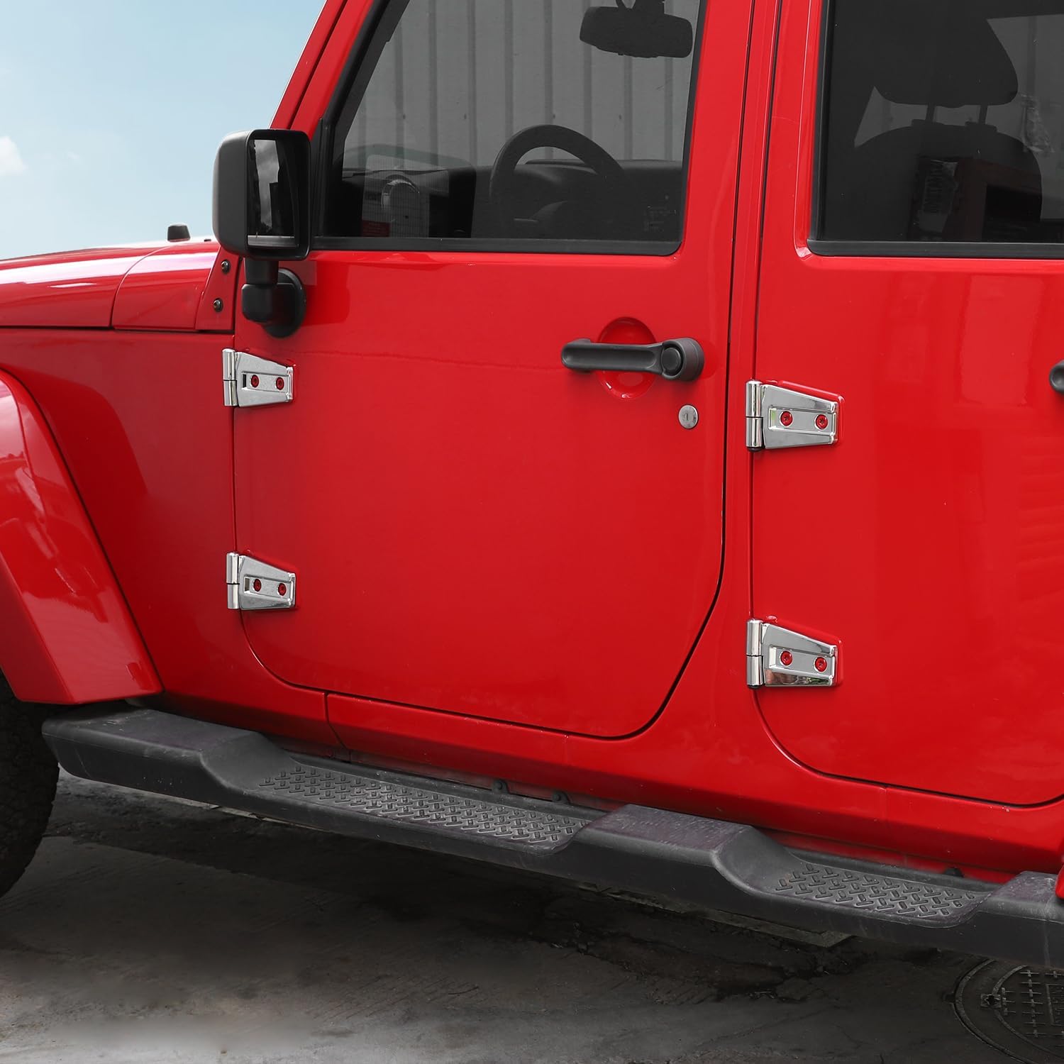 RT-TCZ for Jeep JK Door Hinge Covers Protector Trim Chrome for Jeep Wrangler JK JKU 2007-2017 Chrome Exterior Accessories 8pcs