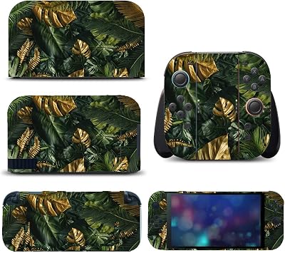 Full Wrap Skin for Switch 2 Protector Skin Cover Vinyl Decal Stickers for NS2 Console Dock Gold Leaf