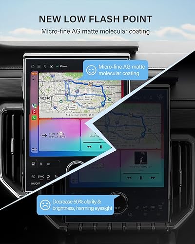 Vista 97 de 1 protector de pantalla de cristal templado brillante de 13.4 pulgadas para Silverado & Sierra 2500HD 3500HD 2022~2026 (sin botones en la pantalla)