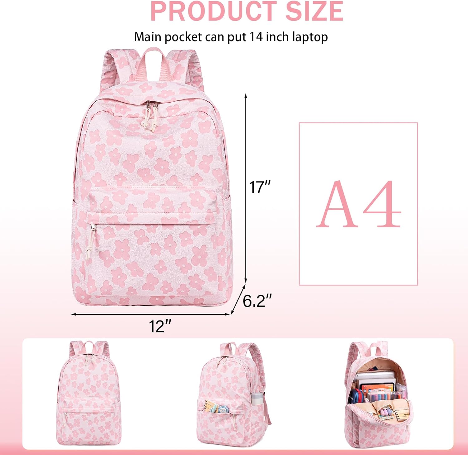 LEDAOU School Backpack for Teen Girls Elementary Middle School Bookbag Kids Backpacks Women Laptop Backpack Travel Daypack - Image 6