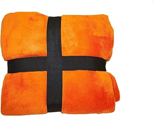 Miniatura 2 de Elegant Comfort, cobija de felpa polar, ultra suave, para todos los tamaños., Lana, Anaranjado, Full Queen