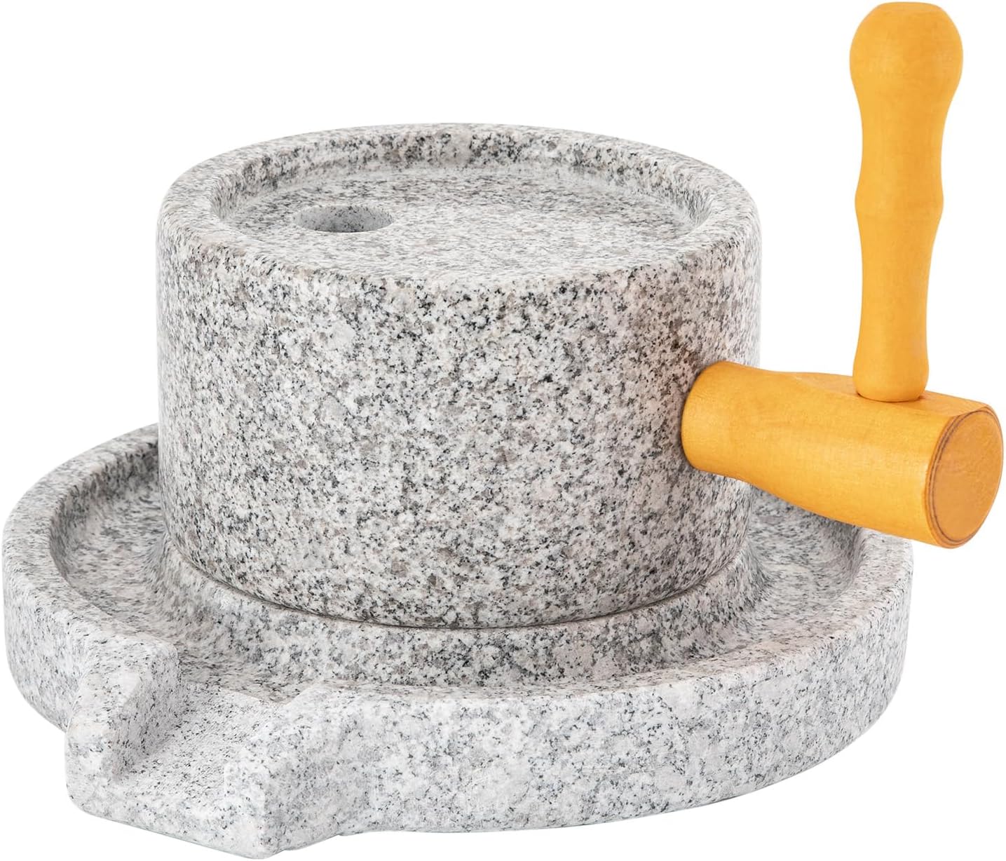 Stone Grain Mill Grinder for Home, Natural Stone Countertop Manual Flour Mill for Wheat, Spices & Coffee Beans, Ideal for Breads & Tortillas (Grey Stone Mill Only)