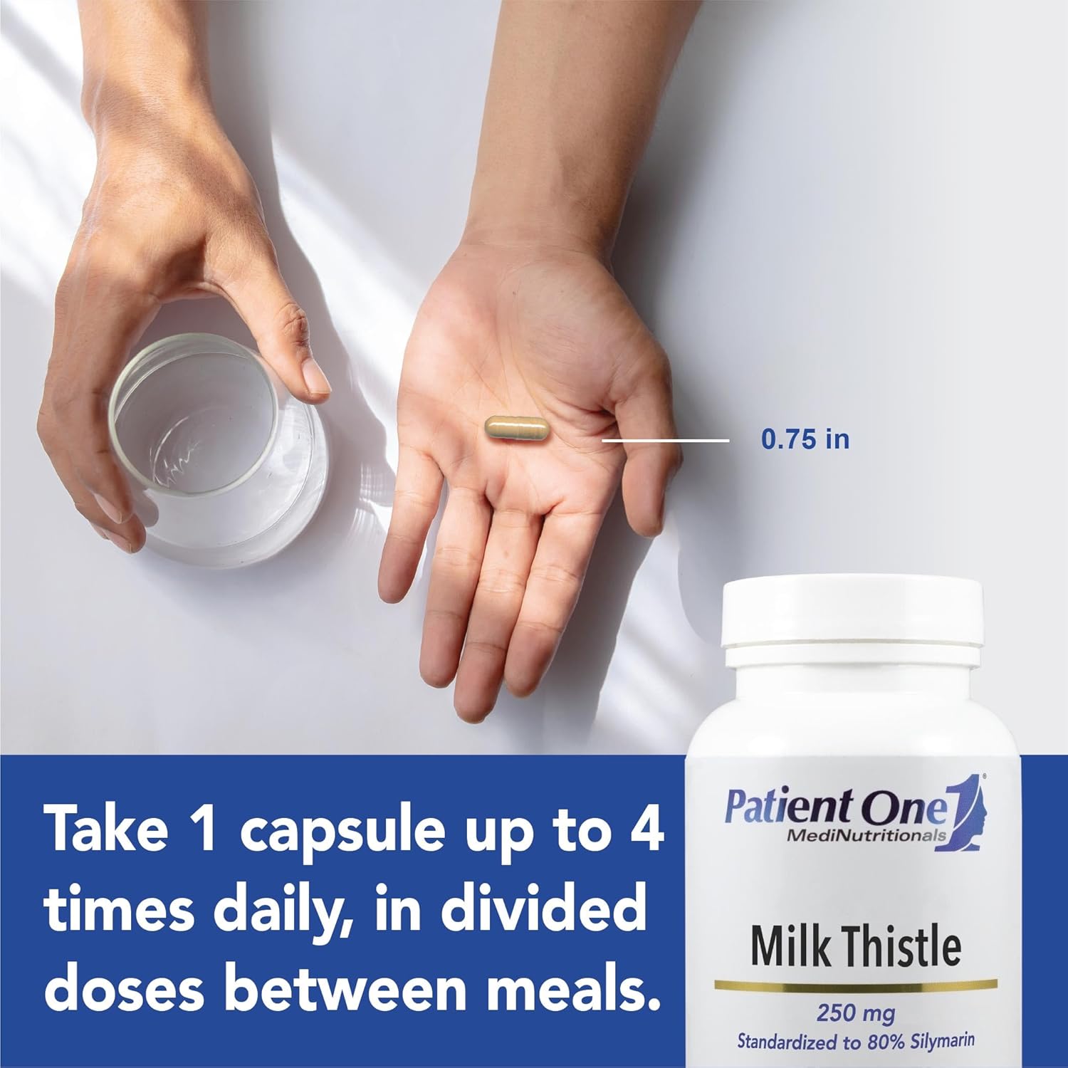 Patient One Milk Thistle Extract 250mg | Supplement to Support Healthy Liver Function* | Standardized to 80% Silymarin | 90 Capsules