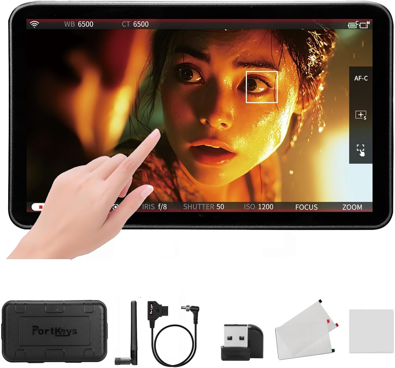 PortKeys LS7P DSLR Camera Field Monitor, 7 Inch Touch Screen Monitor, 1000 Nits 4K HDMI Input, 3D LUT, HD 1920x1080 IPS, REC.709 Color Calibration, Dual LUT, On-Camera Monitor, One to Many Control