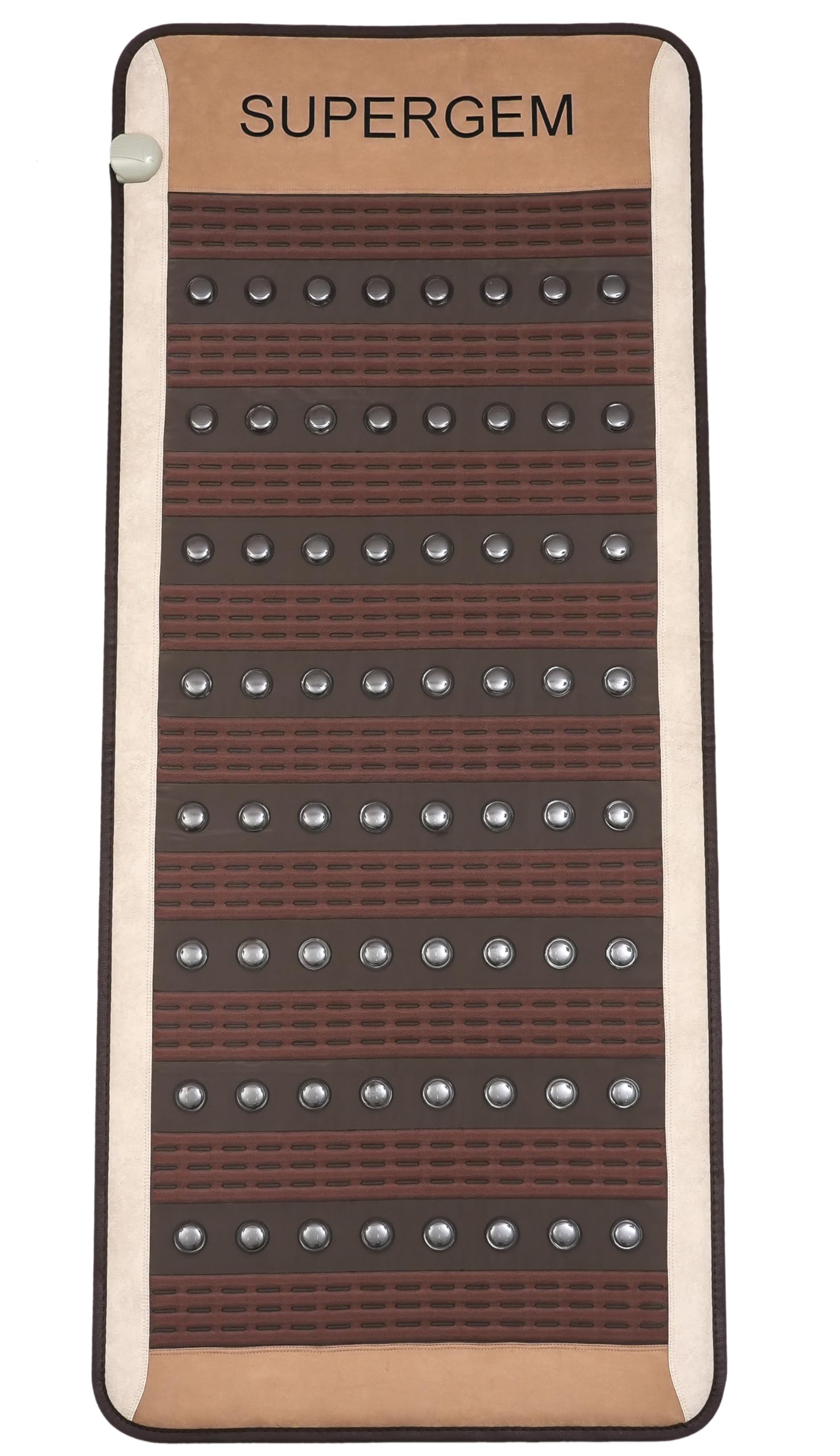 CAREFIT SuperGem Tourmaline Heating Mat with Jade Ceraballs, 80×190 cm | Korean Technology | 64 Coins | Full Body Foldable Design | Adjustable Temperature | Soft Surface | Easy Home Use