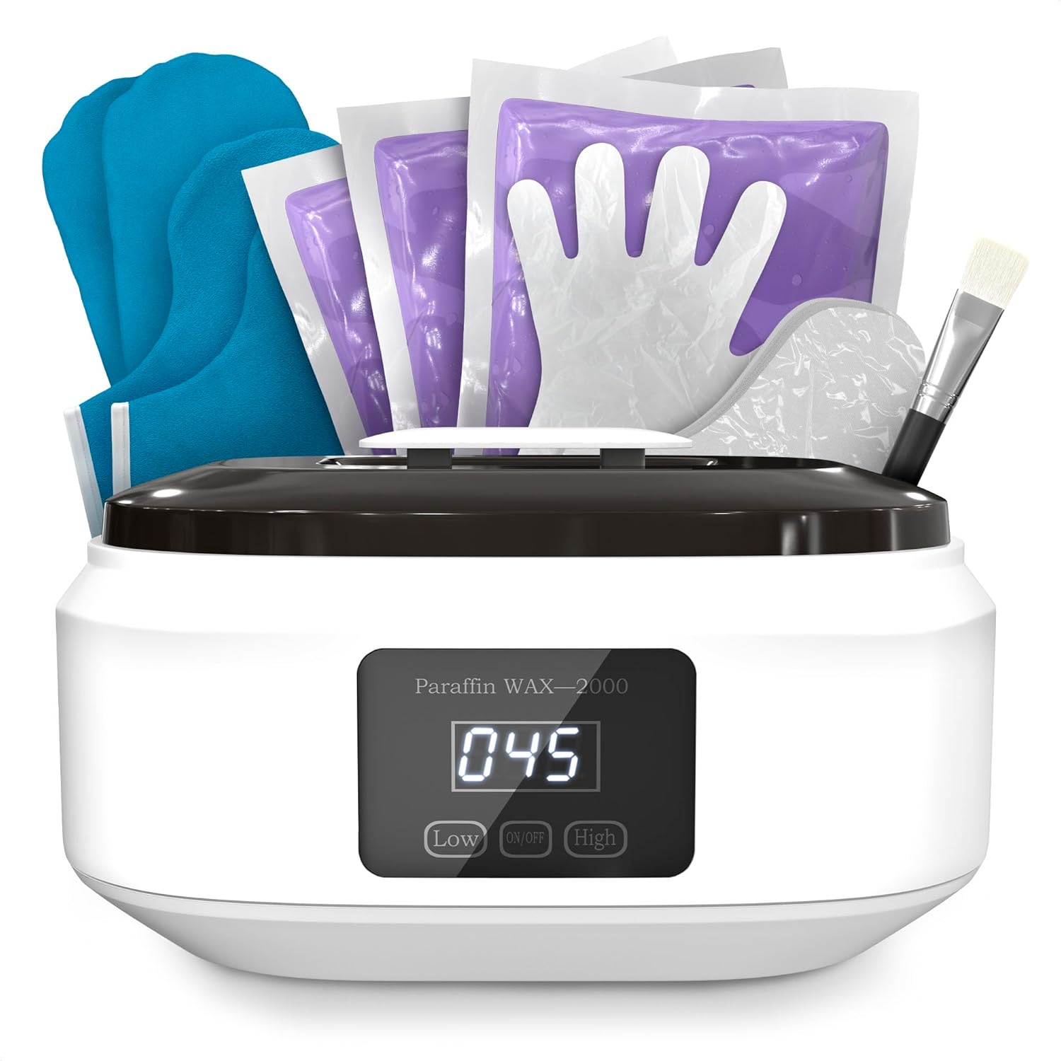 paraffin wax machine for hand and feet – 3400ml paraffin bath with fast heating, adjustable temperature 2 heat modes, wax & accessories kit – relaxing spa at home & smooth skin on hands, feet & elbows