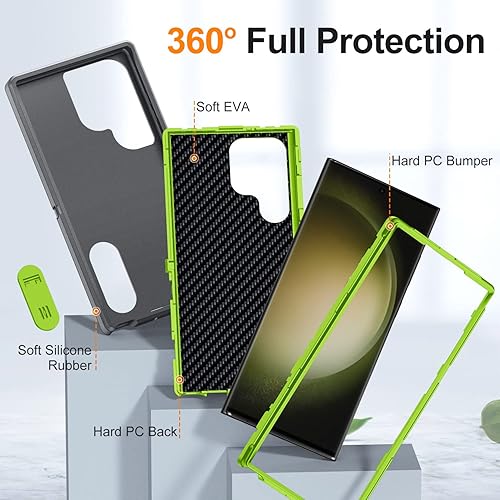 Miniatura 107 de BaHaHoues Funda para Samsung Galaxy S23 Ultra con soporte integrado, a prueba de golpes y caídas de grado militar para Galaxy S23 Ultra 5G