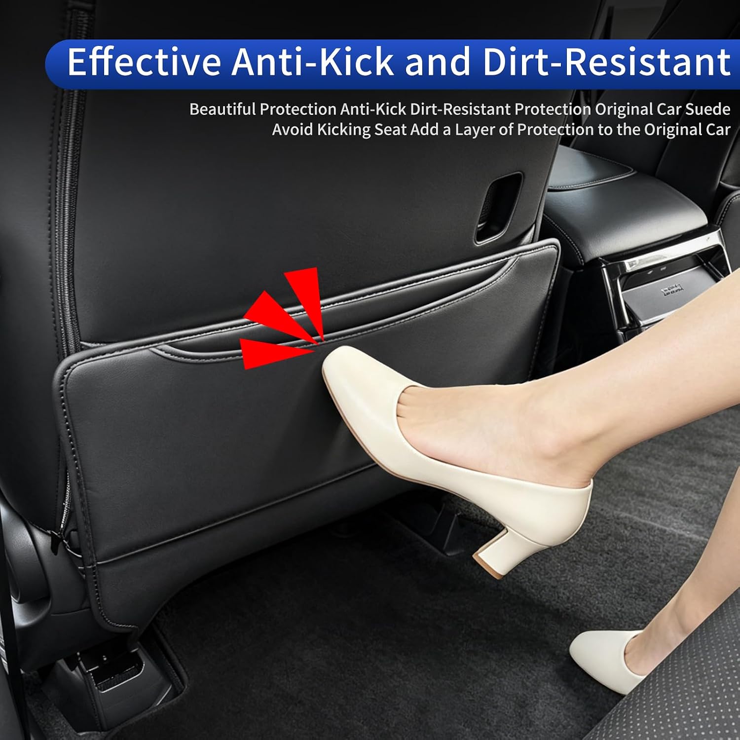 Seat Back Kick Mats for 2025-2026 Toyota Hilux Revo Seat Back Protective Pads Leather Protective Covers Anti-Kick and Dirt-Resistant Interior Modification Accessories