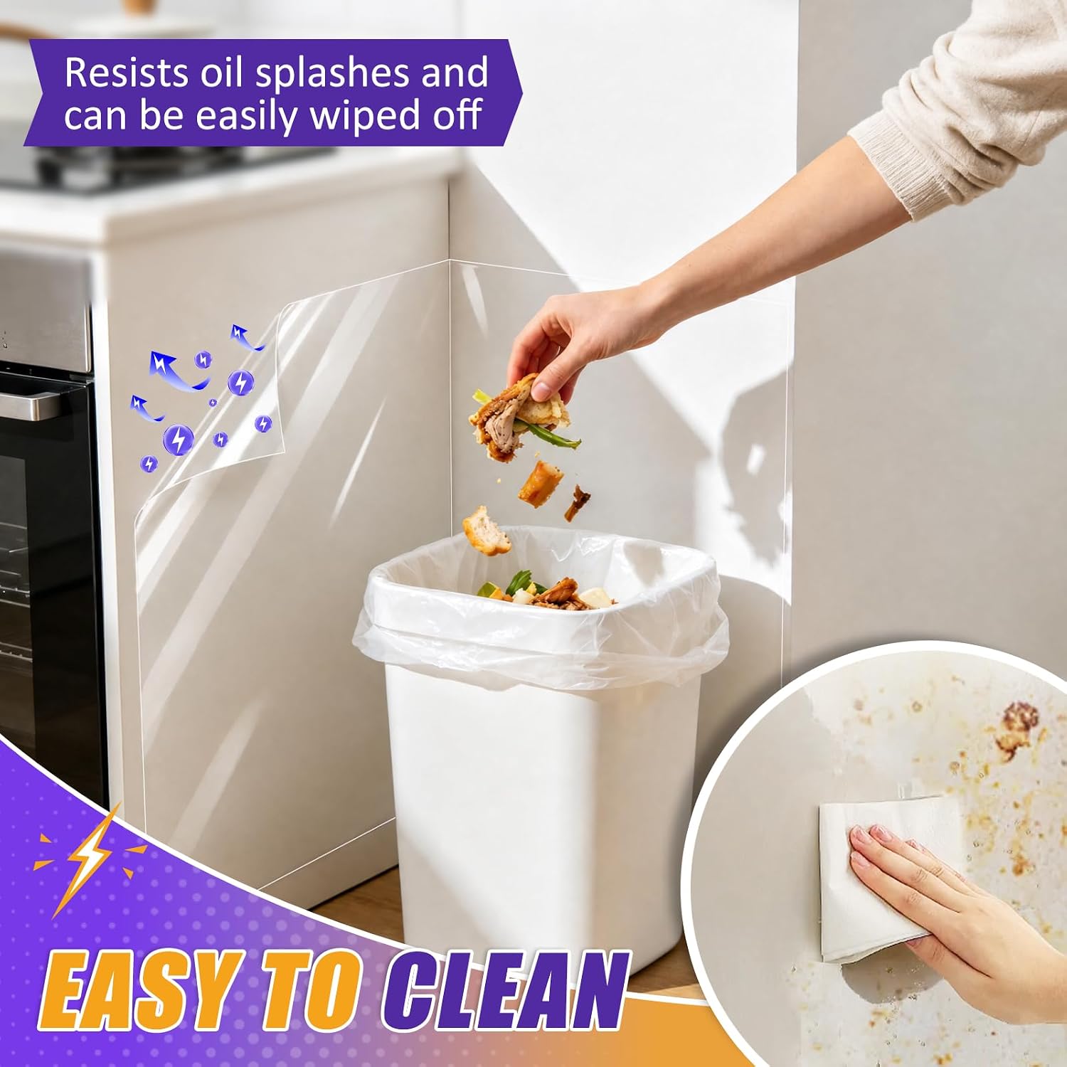 ENONCI Clear Wall Protector Static Cling No Glue Removable Paper 118.1in
