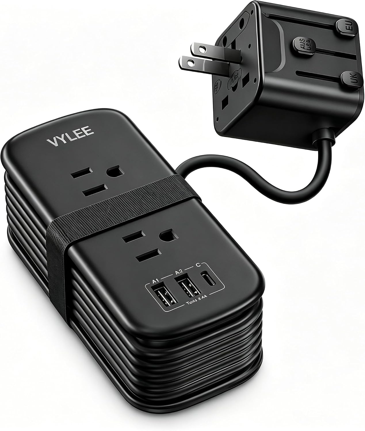 VYLEE Universal Travel Adapter with 6FT Extension Cord