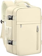 OTAHGK Bagage Cabine 40 x 20 x 25 pour Ryanair, Sac à Dos de Voyage Bagage à Main Avion Sac à Main Sous le Siège Valise Décontracté École Bureau Sac Ordinateur Portable -Beige