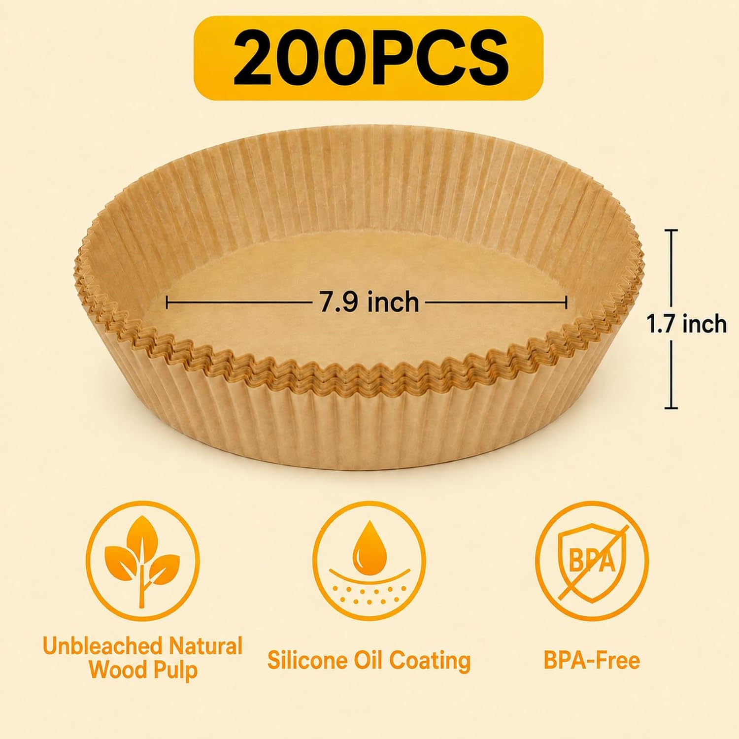 200Pcs Air Fryer Liner Disposable Parchment Paper for Ninja Air Fryer AF101