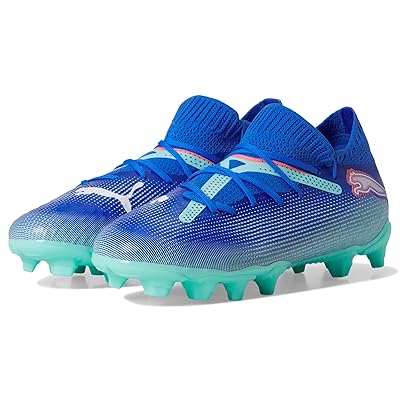 PUMA Kids Future Pro Firm Artificial Ground (Little Kid/Big Kid) Kids Shoes Bluemazing/Puma White/Electric Peppermint