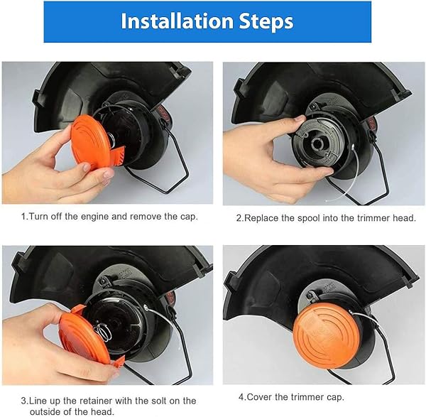 MOECSHSY Strimmer Spool for Black and Decker, 1.6mm Double Autofeed Spools Replacement Compatible with GL430, GL545, GL550, GLC2000, GL560, GL570-1 Pack - 4