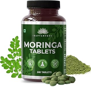 SAPTAMVEDA Organic Moringa Tablets, Drumstick Leaf Tablets 240 Tablets, 500mg | 100% Organic