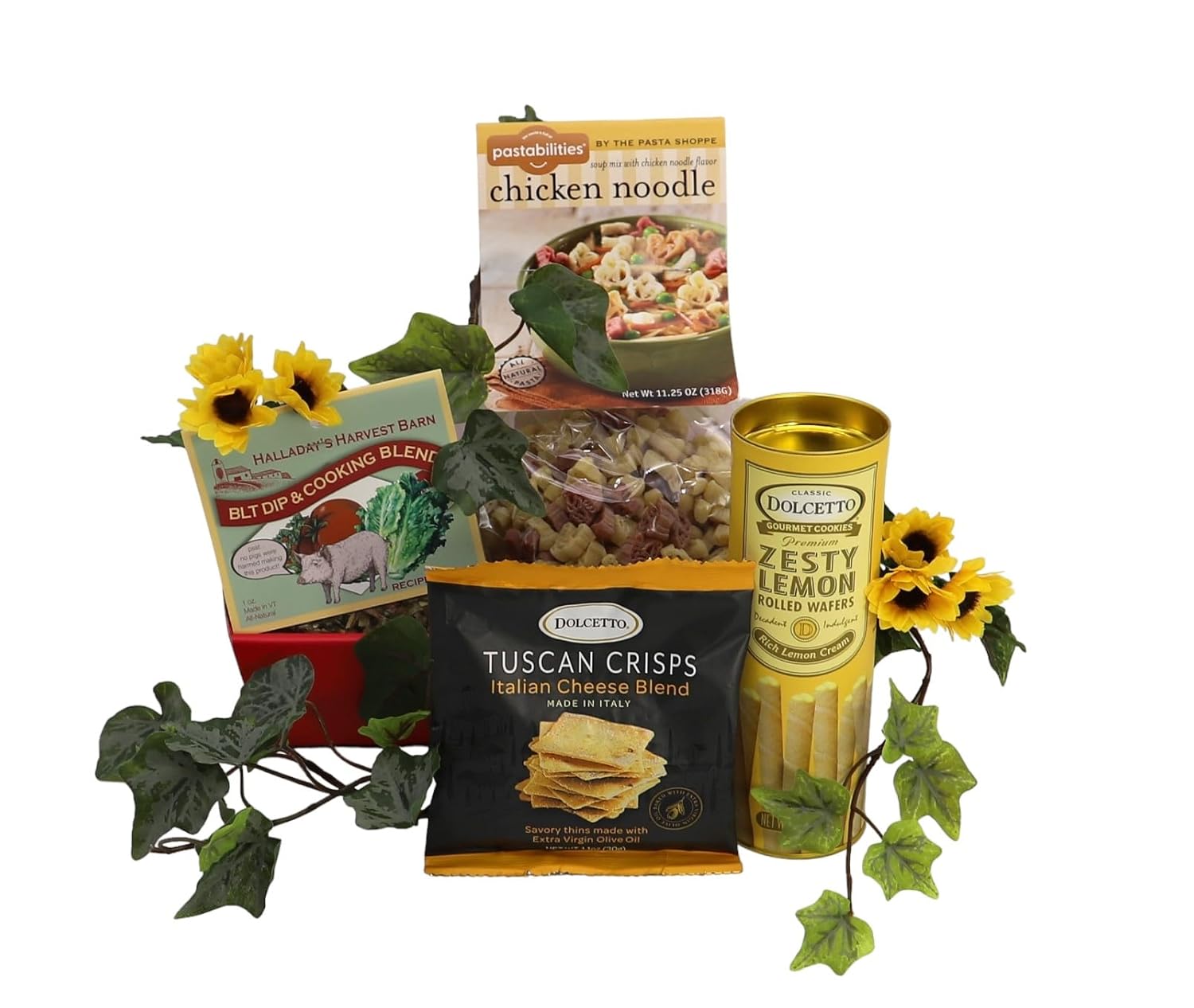 Gift Basket Village Soup’s On Gift Tray: Cozy Pasta, Gourmet Dip Mix, Rolled Wafers, Crackers, Perfect Comfort Food Set, 12x8x4”, 1.25 lbs