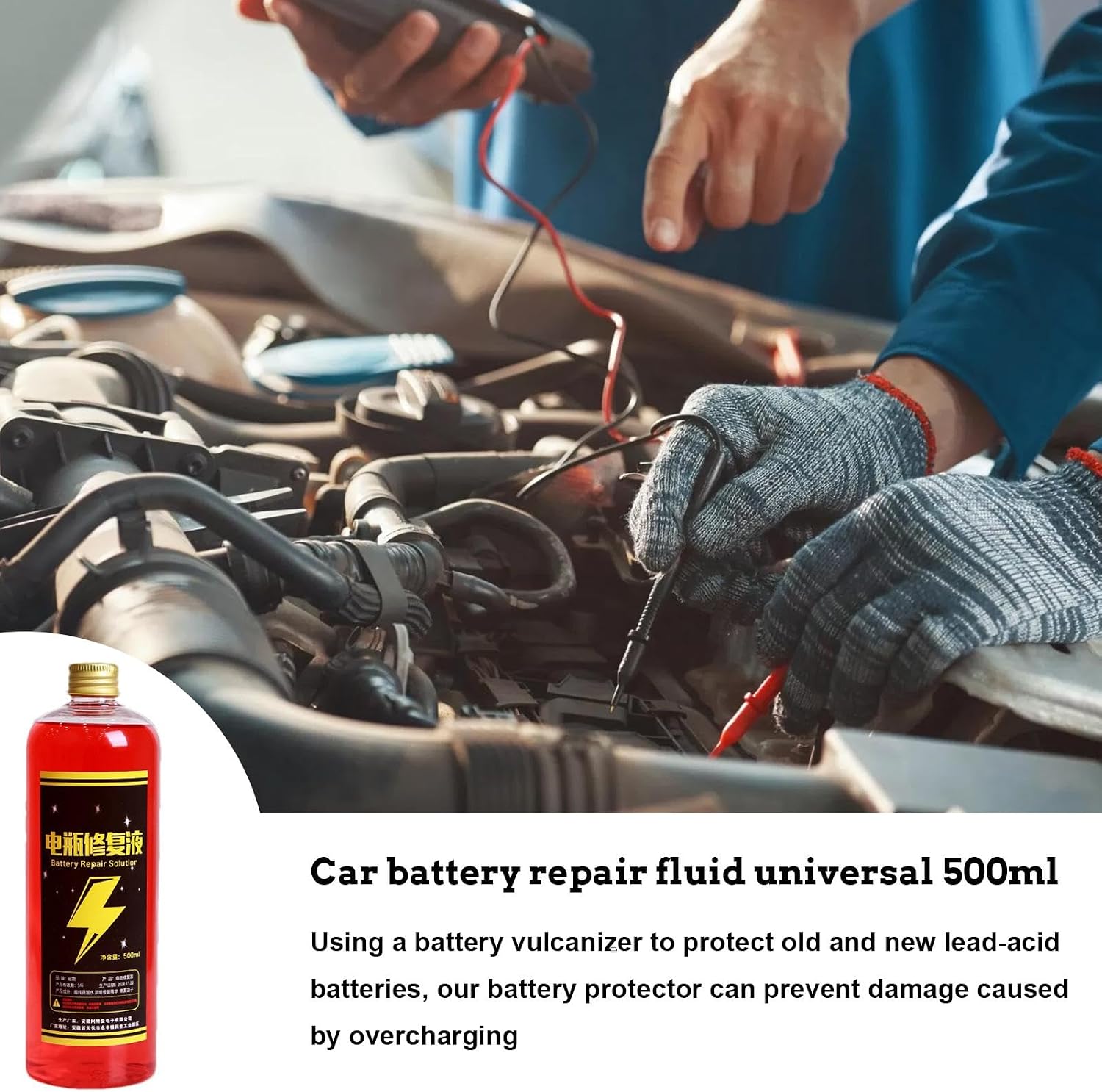 Battery Repair Kit - Car Battery Restore Liquid Solution, Automotive Power Cell Reconditioning Fluid with Fast Activation Formula, Voltage Recovery Function, Ideal for Vehicle Maintenance Us
