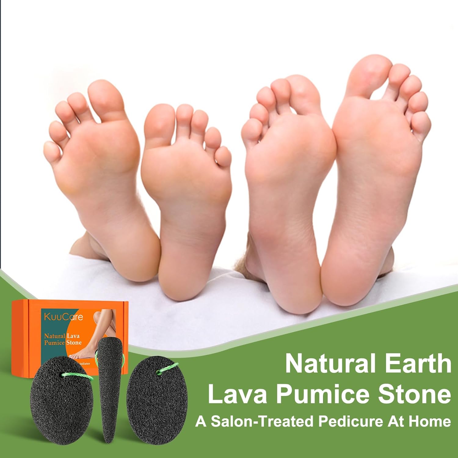 Pumice Stone for Feet, 3 Pack Natural Earth Lava Foot Callus Remover & Pedicure Exfoliator Tools for Heels, Soles and Toe Gaps, Foot Scrubber for Dry & Dead Skin