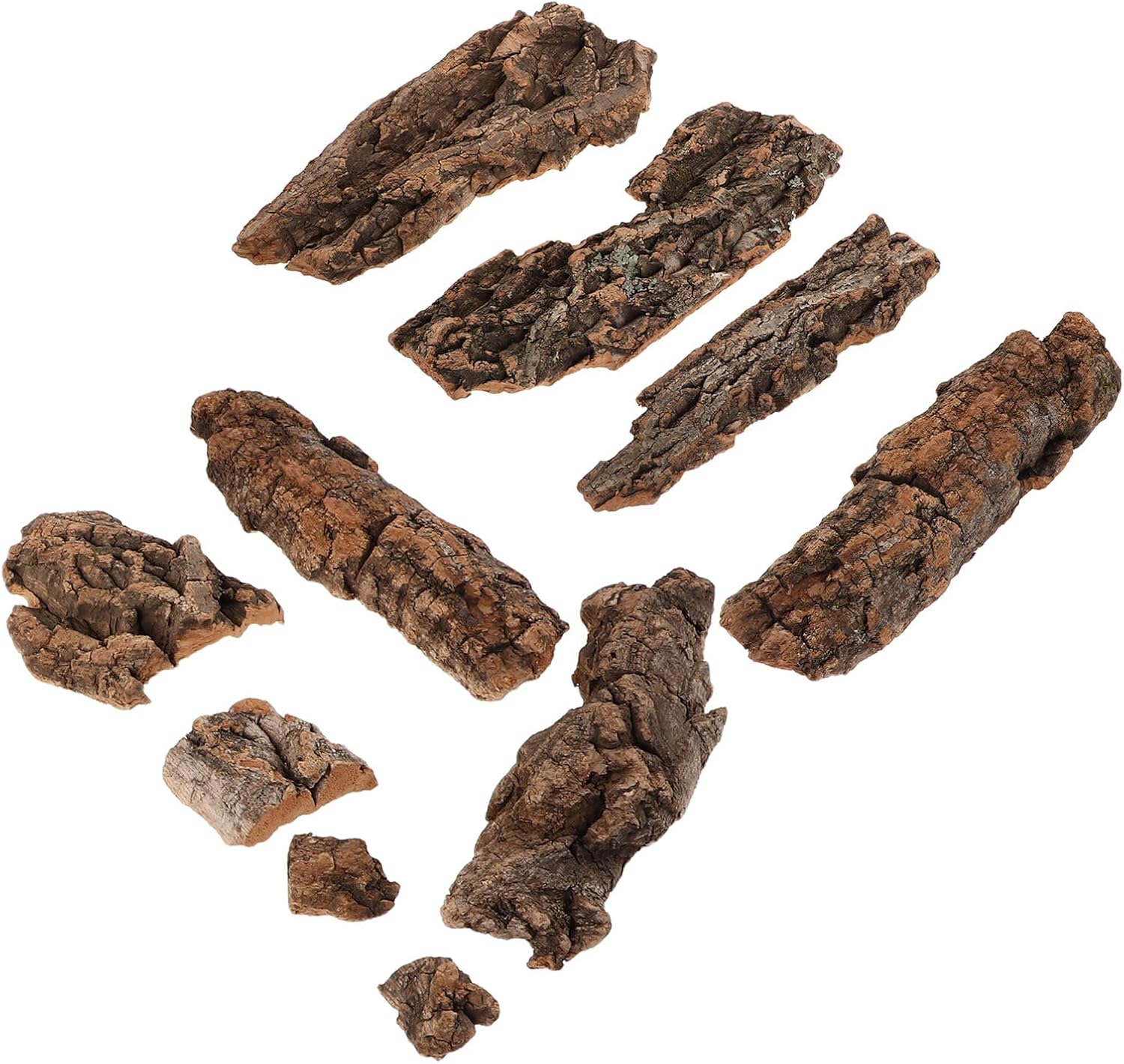Toddmomy Natural Light Beige Cork Bark Terrarium Background Decor 500g Random Shape for Reptile Amphibian Habitat, Tree Bark Hideout for Bearded Dragon Snake Tortoise Hermit Crab