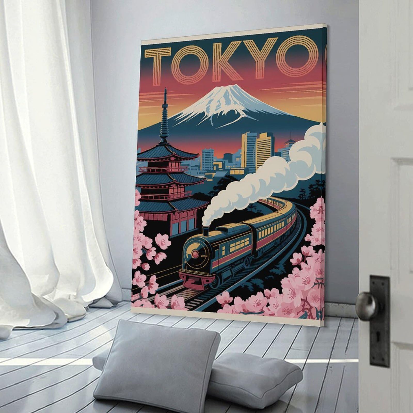 Junmoney Tokyo Vintage Travel (2) Room Decor Wall Art 16x24inch(40x60cm), for Wall Displays, Bedrooms Or Room Updates, Ideal for Building A Coordinated Art Wall