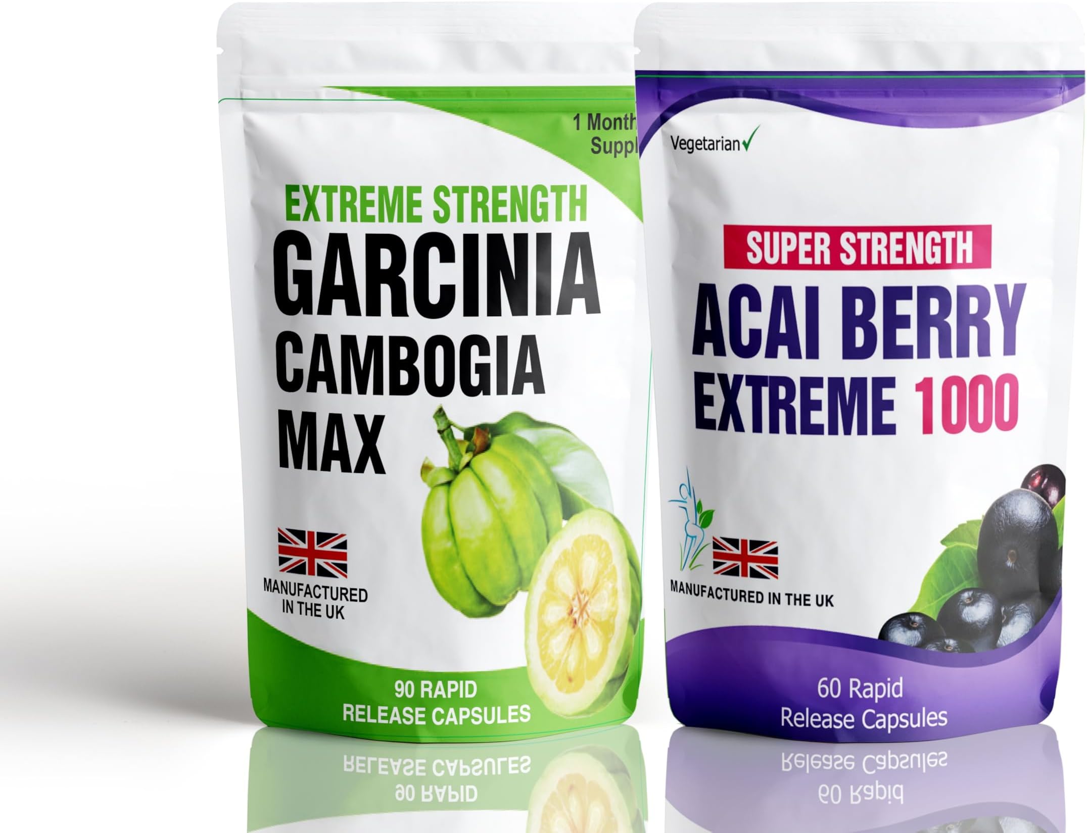 90 Garcinia Cambogia 60 Acai Berry Extreme Weight Loss Slimming Diet Pills Free Meal Plan Dieting Tips 2 Bottles